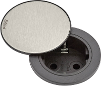 EVOline 159280003900 Inbouwstekkerdoos 1 voudig RVS, Zwart 1 stuk(s)