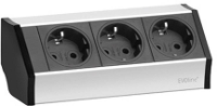 EVOline 159360001300 Stekkerdoos 3 voudig Zwart, Zilver Randaarde stekker 1 stuk(s)