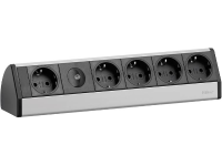 Evoline 93000013 Stekkerdoos Zonder Schakelaar Zwart/zilver Randaarde Stekker