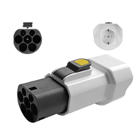 EVqiaoyi TYPE2 V2L Europese Standaard Laadpaal Oplader Adapter Type 2 Naar 220V 16A 3.5KW IP54 Vlamwerend Materiaal Zilv