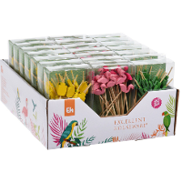 Cocktail/tapas prikkers   ananas   20x stuks   bamboo   12 cm