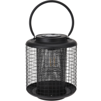 Excellent houseware Lantaarn   solar   LED   rond   zwart   22 cm