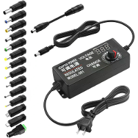 Universele AC naar DC adapter 48W verstelbare spanning 3 24V 3A met LCD display 14 tips polariteitsconverter het beste v