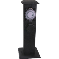 Tuinpaal met timer 3 contactdoos randaarde IP44