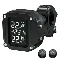 Extractme Draadloze TPMS Motorband Temperatuur Alarm Sensor USB Opladen LCD Display Bandenspanningsbewakingssysteem