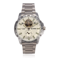Eyki 8562 Automatic 2 Time Stainless Steel Backlight Men Watch