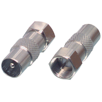 F connector naar coax (IEC) male adapter
