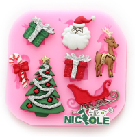 F0534 Silicone Christmas Reindeer Cake Mould Soap Chocolate Mould