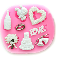 F0633 Silicone Christmas Love Heart Cake Mould Soap Chocolate Mould