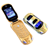 F15 Mini 2G GSM 1.8Inch Dual SIM kaart FM SMS MMS camera zaklamp opvouwbare flip auto vormige mobiele telefoon