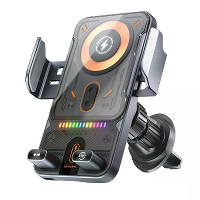 F18 15W Auto Clamping Draadloze Autosnelheidsladersadapter Super Snelle Oplader Luchtventilatie Telefoonhouder voor iPho