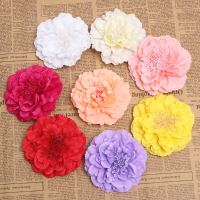 Fabric Peony Flower Hair Clips Corsage Brooch Bridal Headpieces
