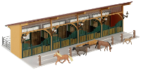 Faller 130597 H0 Paardenstal met 4 paarden