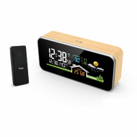 FanJu Alarm Digitale Klok Weerstation met Kleurendisplay DCF Elektronisch Horloge Desktop Kalender Draadloze Wandthermom