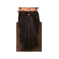 Carnaval/verkleed accessoires baard   lang   golvend   zwart   aan elastiek