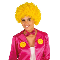 Carnaval verkleed Clownspruik met krulletjes   geel   volwassenen