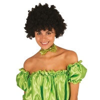 Carnaval verkleed Clownspruik met krulletjes   zwart   volwassenen