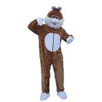 Carnaval verkleed dierenpak Konijn/Haas  Pluche   bruin   volwassenen