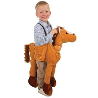 Carnaval verkleed dierenpak Paarden instap kostuum   voor kinderen   bruin