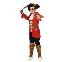 Carnaval verkleed kostuum Kapitein piraten pak   rood   voor kinderen   verkleden