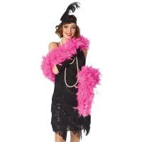 Carnaval zeer volle verkleed boa met veren   roze   180 cm   100 gram   Glitter and Glamour