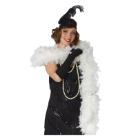Carnaval zeer volle verkleed boa met veren   wit   180 cm   100 gram   Glitter and Glamour