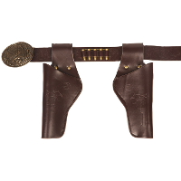 Faram Party Cowboy verkleed holster voor 2 pistolen   bruin   volwassenen