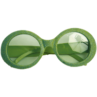 Faram Party Dames party bril   groen met glitters   Seventies/disco stijl