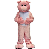 Faram Party   Dierenpak   Luxe pluche varken verkleed kostuum   roze   volwassenen