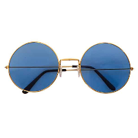 Faram Hippie zonnebril   blauw   flower power   60s   ronde glazen