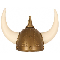 Faram Party Gouden Vikingen verkleed helm met hoorns   volwassenen   pvc   carnaval