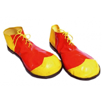 Grote fun verkleed Clown schoenen   geel met rood   one size