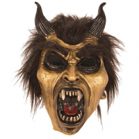 Halloween horror verkleedmasker Duivel   met hoorntjes   latex   volwassenen