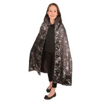 Halloween of carnaval verkleed cape voor kinderen   met spinnenweb print   zwart