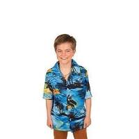 Faram party Hawaii blouse/overhemd   blauw   voor jongens   polyester