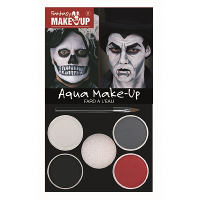 Horror zombie/ vampier/ day of the dead schmink   rood zwart grijs wit kleuren   Halloween
