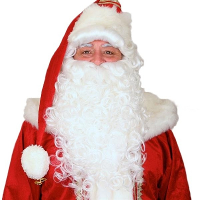 Kerstman pruik en baard   wit   volwassenen   synthetisch   kerstman accessoires