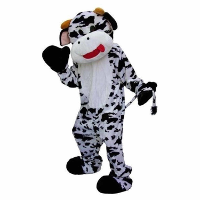 Faram Party Koeien dierenpak   verkleedkleding   volwassenen   mascotte outfit   wit/zwart   one size