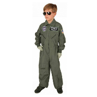 Leger piloot carnaval verkleed kostuum   jumpsuit   voor kinderen   groene overall