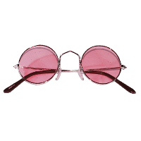 Party carnaval zonnebril   Hippie Flower Power Sixties   ronde glazen   roze