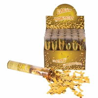 Party deco Goud en glitters   Confetti shooter kanon metallic goud 20 cm   Award show   VIP