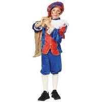 Pietenpak roetveeg Piet   rood/blauw   pieten verkleed kostuum 4 delig   kinderen