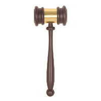 Rechter/Veiling/Voorzitters hamer   verkleed artikel   bruin/goud   plastic   28 cm