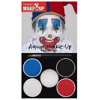 Schmink set horror clown 5 kleuren   Clown schminken   Halloween/themafeest make up