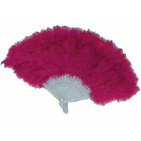 Spaanse handwaaier met veel veren   roze   Can Can dansers   Carnaval   Verenwaaier