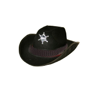 Faram Party Verkleed cowboy hoed sheriff   zwart   volwassenen   Carnaval hoeden