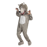 Wolven dierenpak kostuum van pluche   volwassenen   one size   mascotte outfit