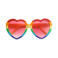 Faram Party Zonnebril   Hippie Flower Power Sixties   hartjes glazen   regenboog kleuren