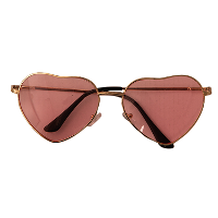 Faram Party Zonnebril   Hippie Flower Power Sixties   hartjes glazen   roze