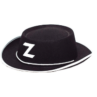 Zorro verkleed hoedje   zwart   voor kinderen   carnaval